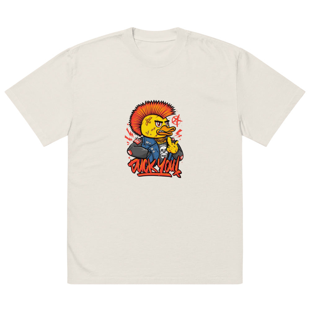 Duck you | Men's Oversized Faded T-Shirt | AS Colour 5082