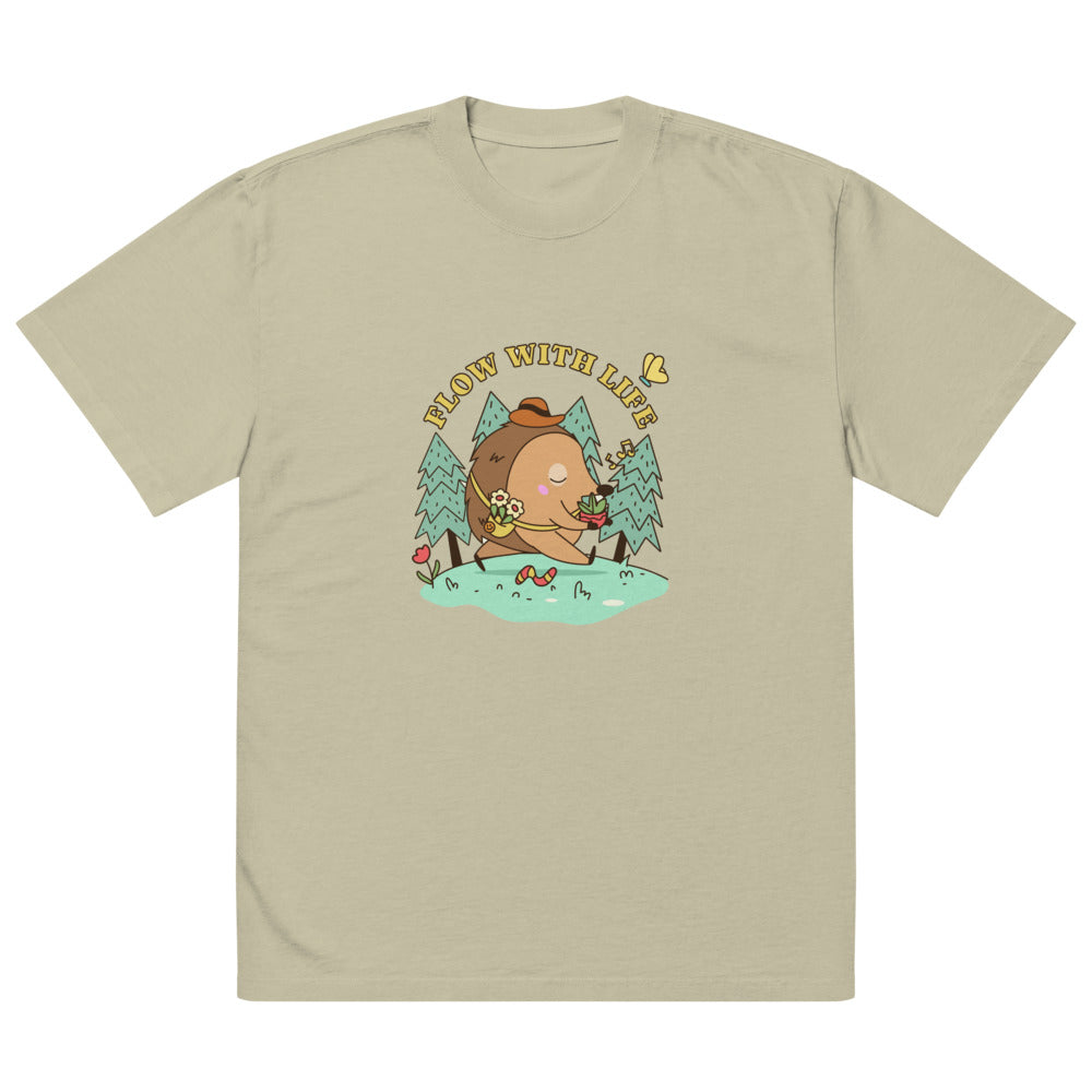Flow with life | Men's Oversized Faded T-Shirt | AS Colour 5082