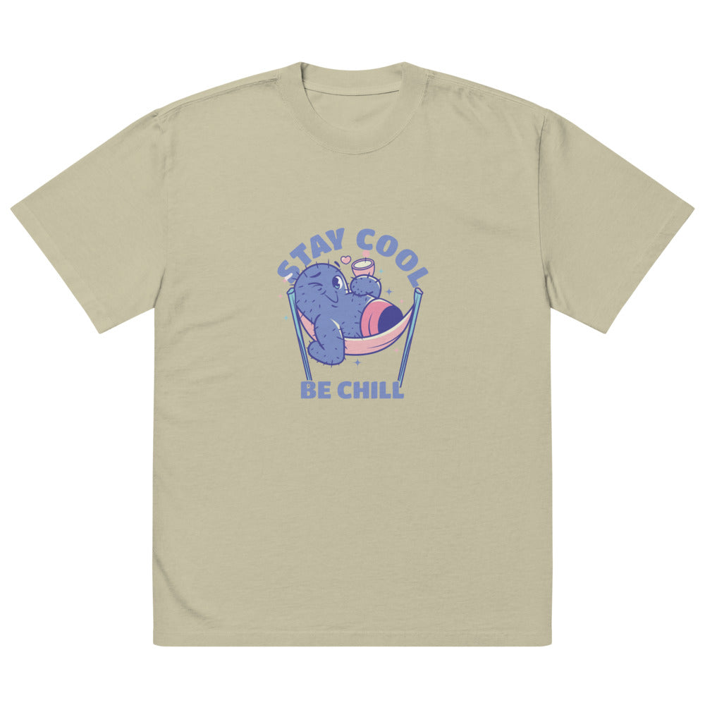 Stay cool be chill | Men's Oversized Faded T-Shirt | AS Colour 5082