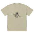 Black & white space travel man | Men's Oversized Faded T-Shirt | AS Colour 5082