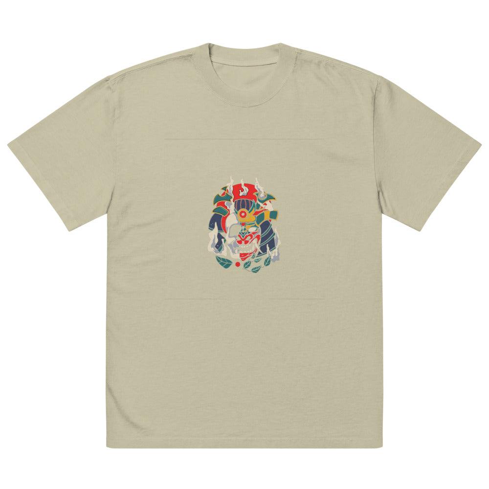 Samurai skull | Men's Oversized Faded T-Shirt | AS Colour 5082