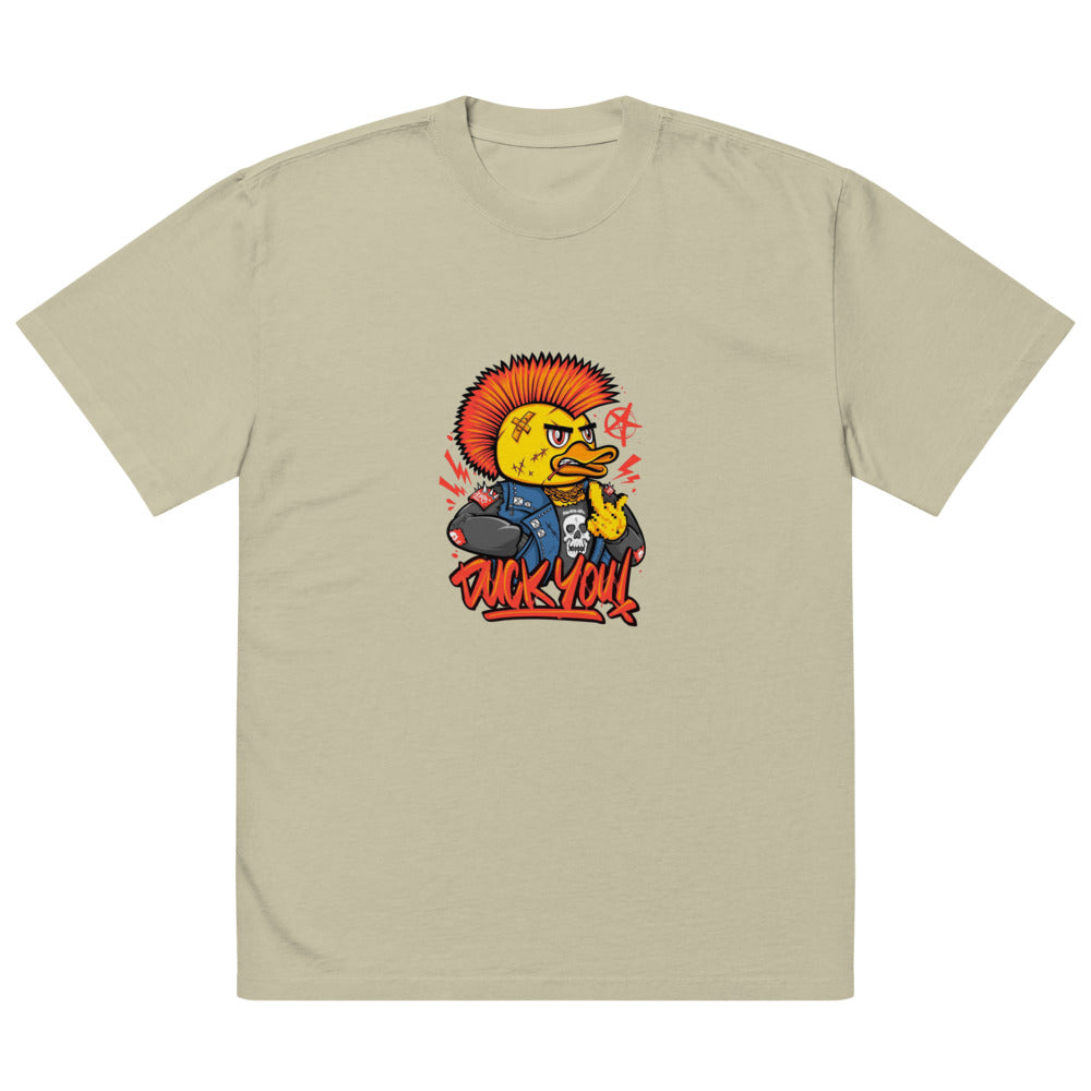 Duck you | Men's Oversized Faded T-Shirt | AS Colour 5082