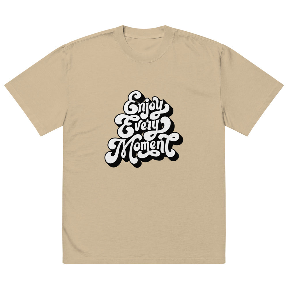 Enjoy every moments white | Men's Oversized Faded T-Shirt | AS Colour 5082