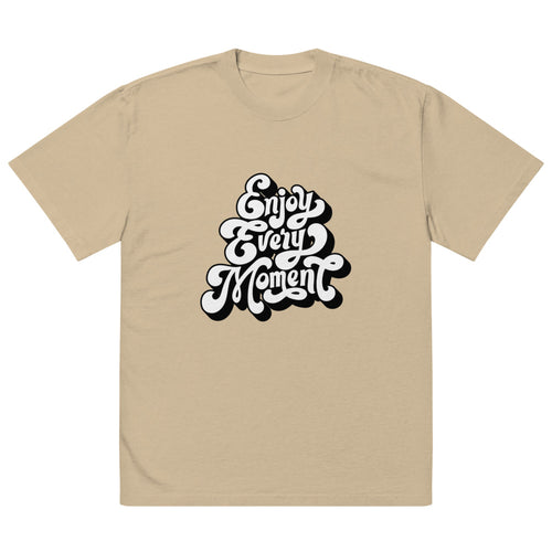 Enjoy every moments white | Men's Oversized Faded T-Shirt | AS Colour 5082