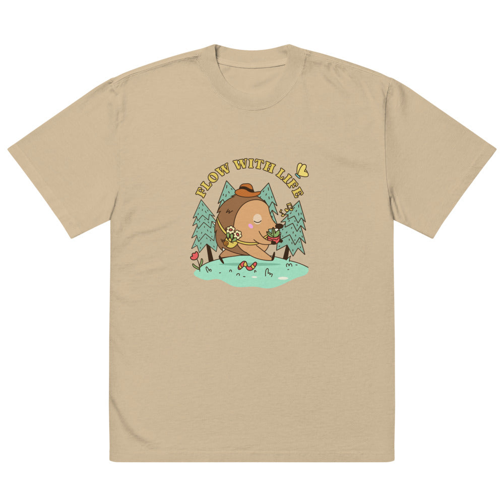 Flow with life | Men's Oversized Faded T-Shirt | AS Colour 5082