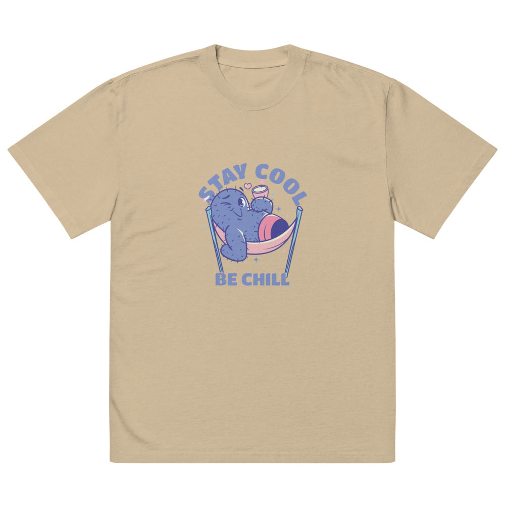Stay cool be chill | Men's Oversized Faded T-Shirt | AS Colour 5082