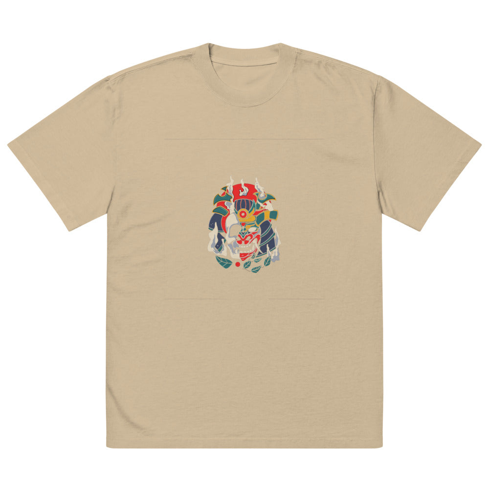 Samurai skull | Men's Oversized Faded T-Shirt | AS Colour 5082