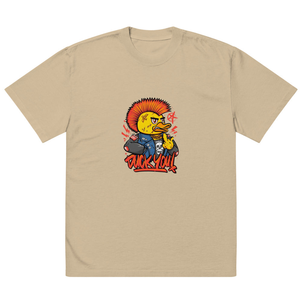 Duck you | Men's Oversized Faded T-Shirt | AS Colour 5082