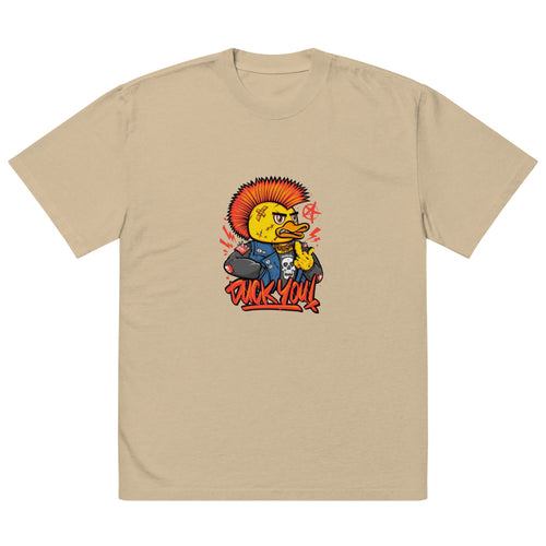 Duck you | Men's Oversized Faded T-Shirt | AS Colour 5082
