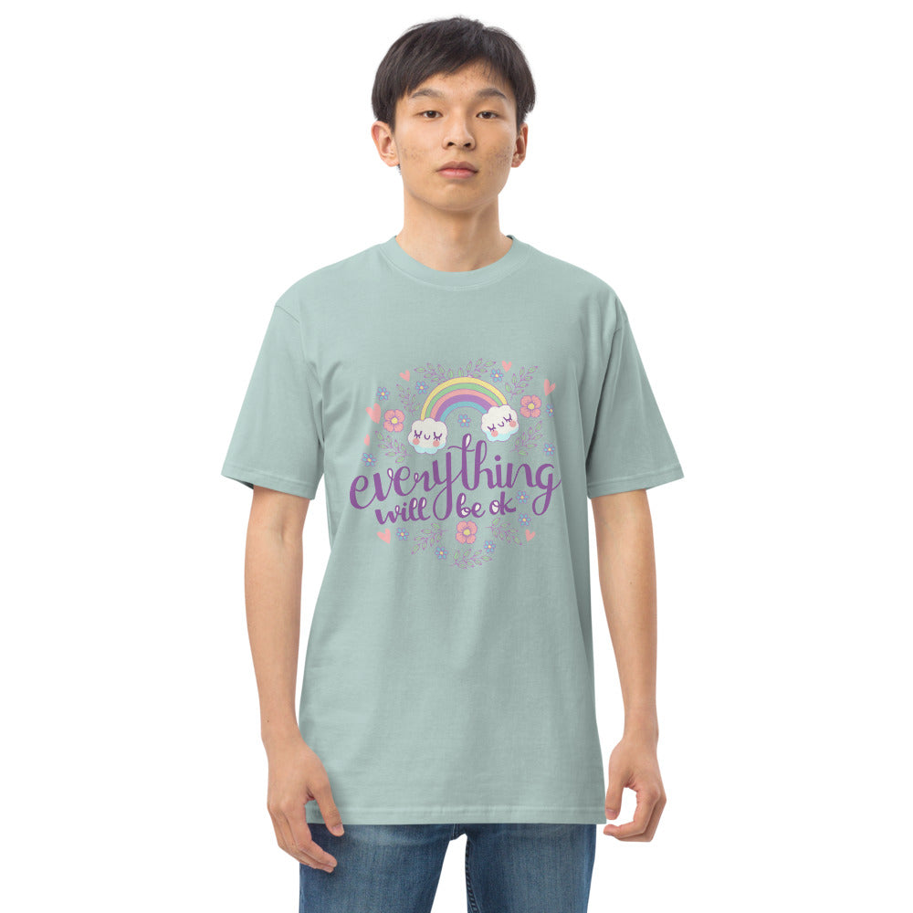 Rainbow - Everything will be ok | Men's Premium Heavyweight Tee | Cotton Heritage MC1086
