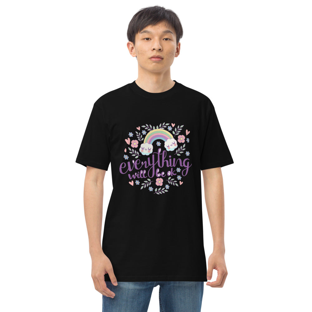 Rainbow - Everything will be ok | Men's Premium Heavyweight Tee | Cotton Heritage MC1086