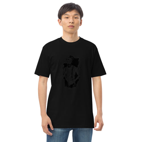 Black & White bearded man suit | Men's Premium Heavyweight Tee | Cotton Heritage MC1086