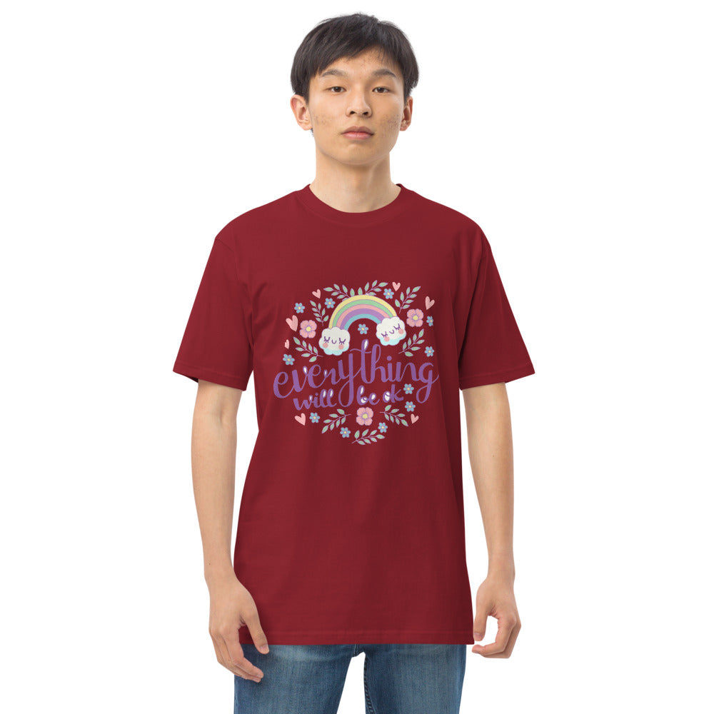Rainbow - Everything will be ok | Men's Premium Heavyweight Tee | Cotton Heritage MC1086