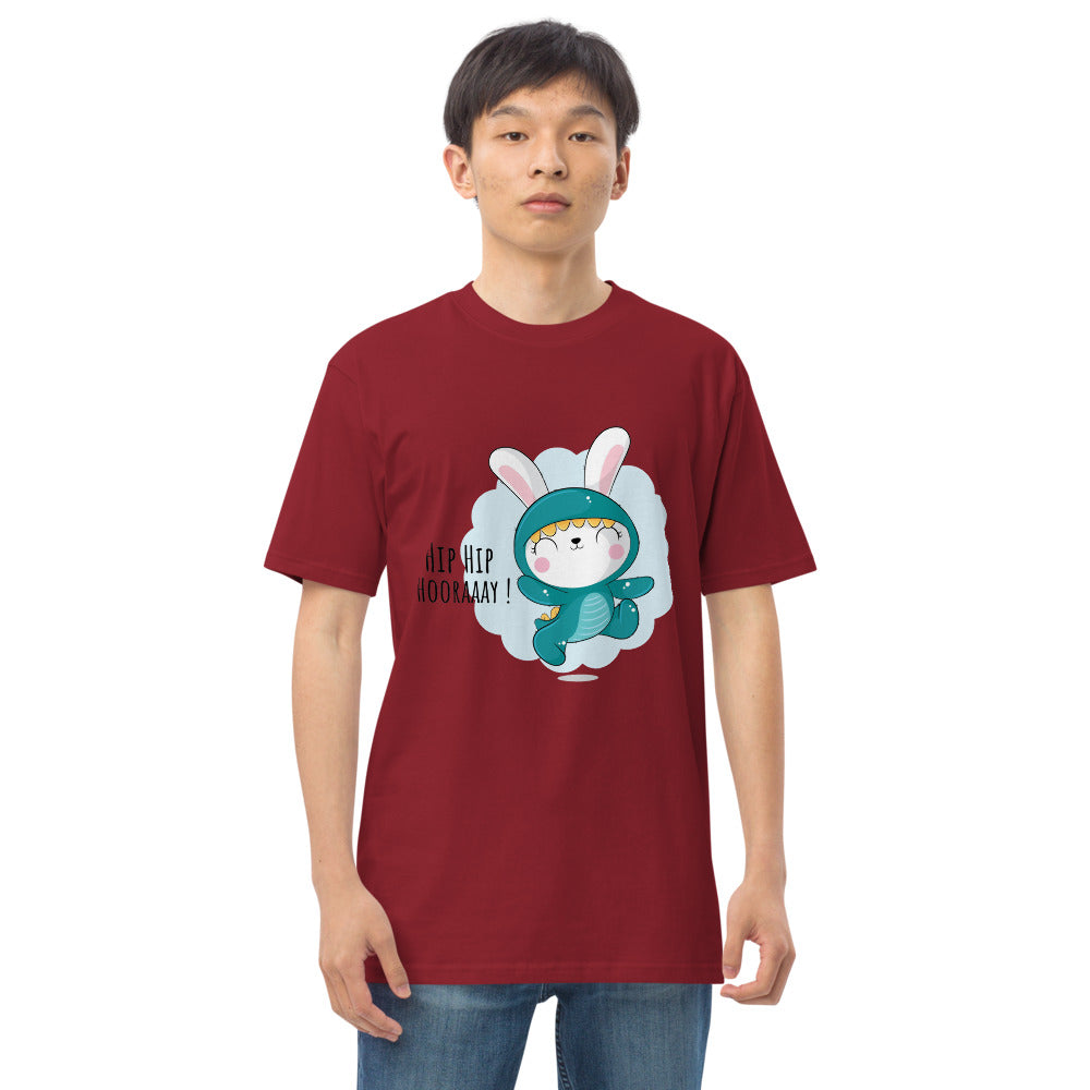 Green rabbit - HIP HIP HOORAAAY | Men's Premium Heavyweight Tee | Cotton Heritage MC1086