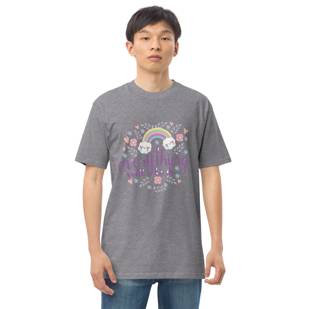 Rainbow - Everything will be ok | Men's Premium Heavyweight Tee | Cotton Heritage MC1086