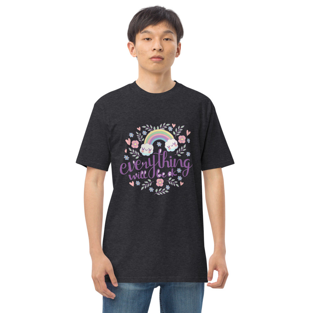 Rainbow - Everything will be ok | Men's Premium Heavyweight Tee | Cotton Heritage MC1086