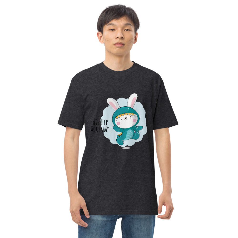 Green rabbit - HIP HIP HOORAAAY | Men's Premium Heavyweight Tee | Cotton Heritage MC1086
