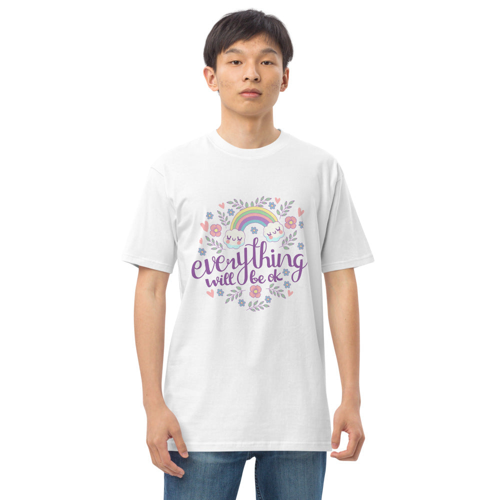 Rainbow - Everything will be ok | Men's Premium Heavyweight Tee | Cotton Heritage MC1086
