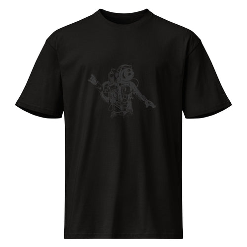 Black & white space travel man | Men's Premium Short Sleeve Tee | Cotton Heritage MC1082