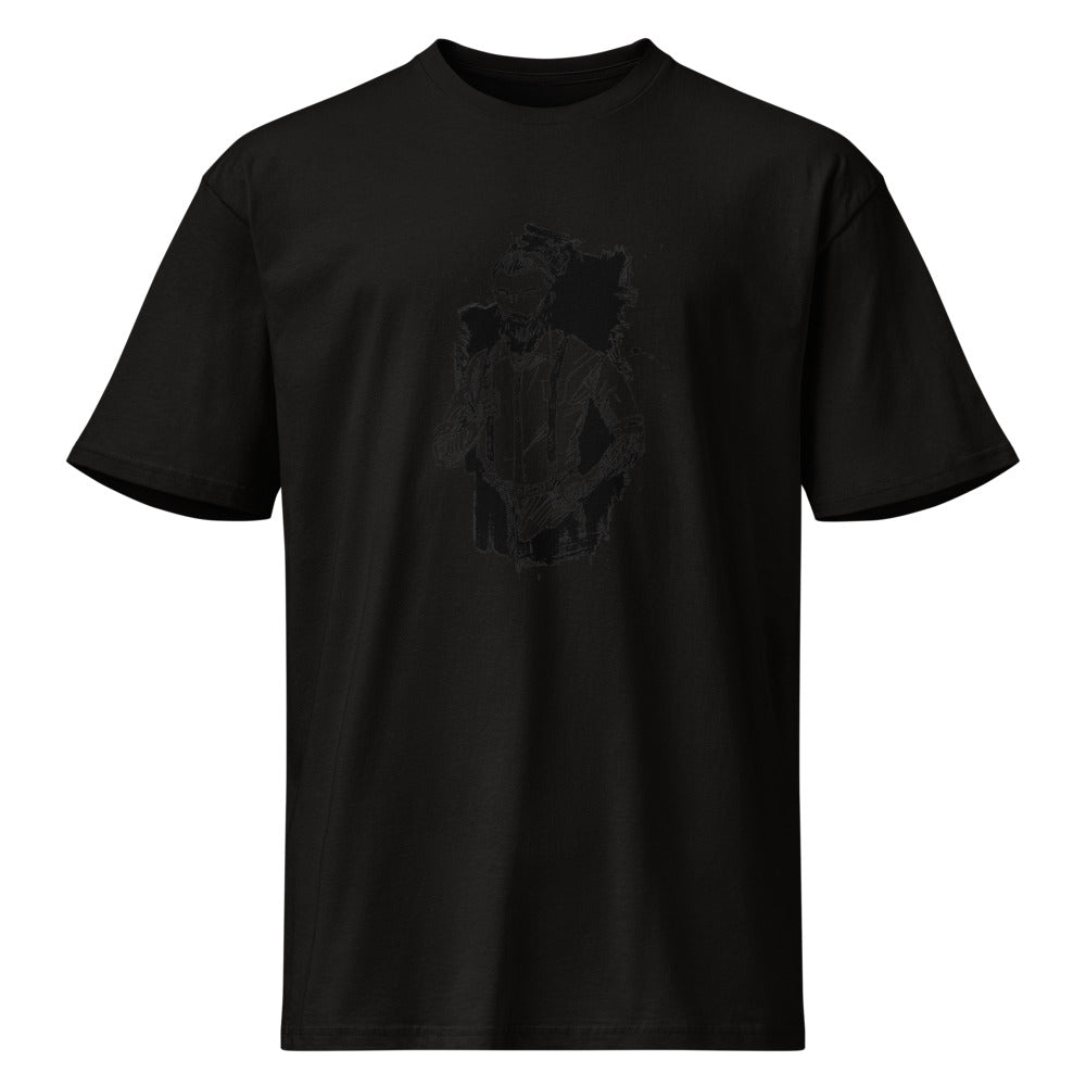 Black & White bearded man suit | Men's Premium Short Sleeve Tee | Cotton Heritage MC1082