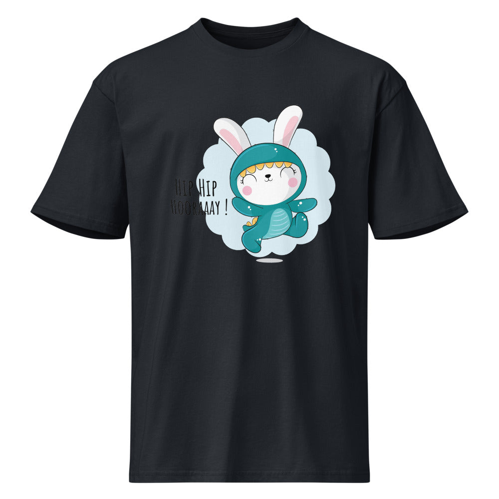 Green rabbit - HIP HIP HOORAAAY | Men's Premium Short Sleeve Tee | Cotton Heritage MC1082