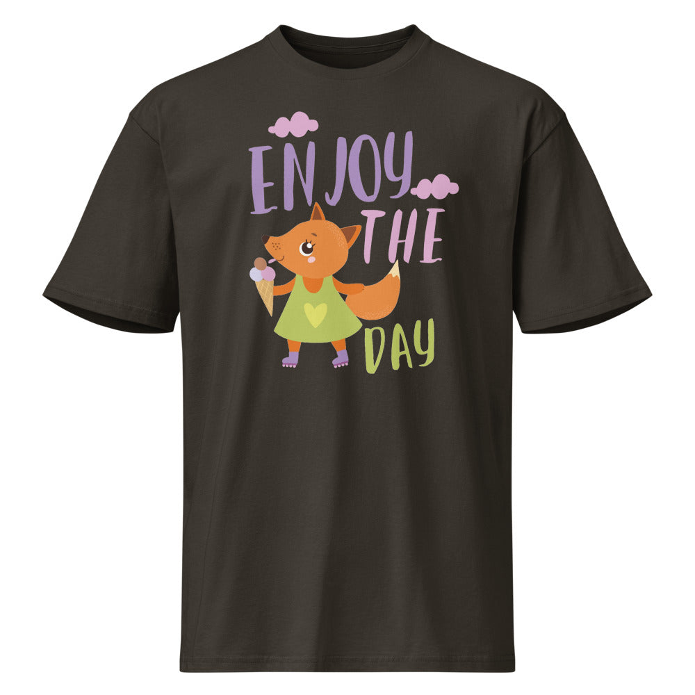 Orange fox - Ẹnoy the day | Men's Premium Short Sleeve Tee | Cotton Heritage MC1082