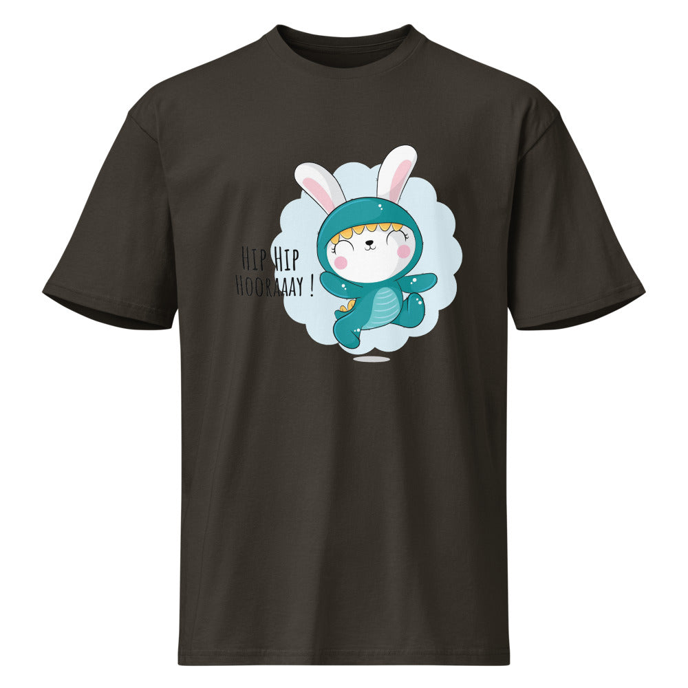 Green rabbit - HIP HIP HOORAAAY | Men's Premium Short Sleeve Tee | Cotton Heritage MC1082