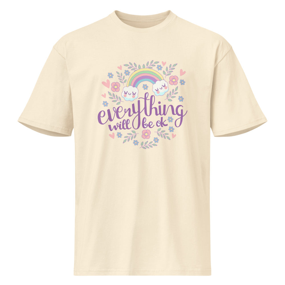 Rainbow - Everything will be ok | Men's Premium Short Sleeve Tee | Cotton Heritage MC1082
