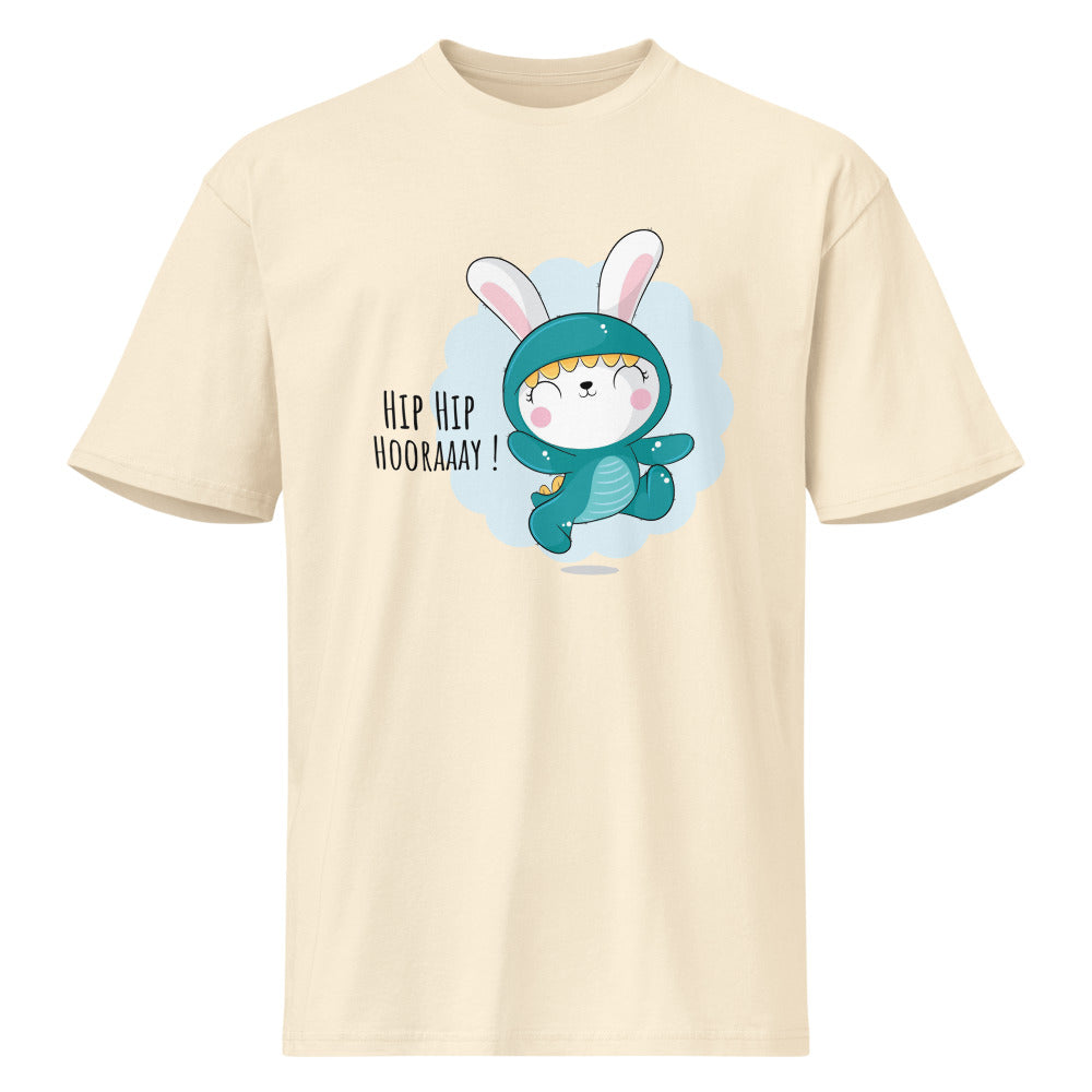Green rabbit - HIP HIP HOORAAAY | Men's Premium Short Sleeve Tee | Cotton Heritage MC1082