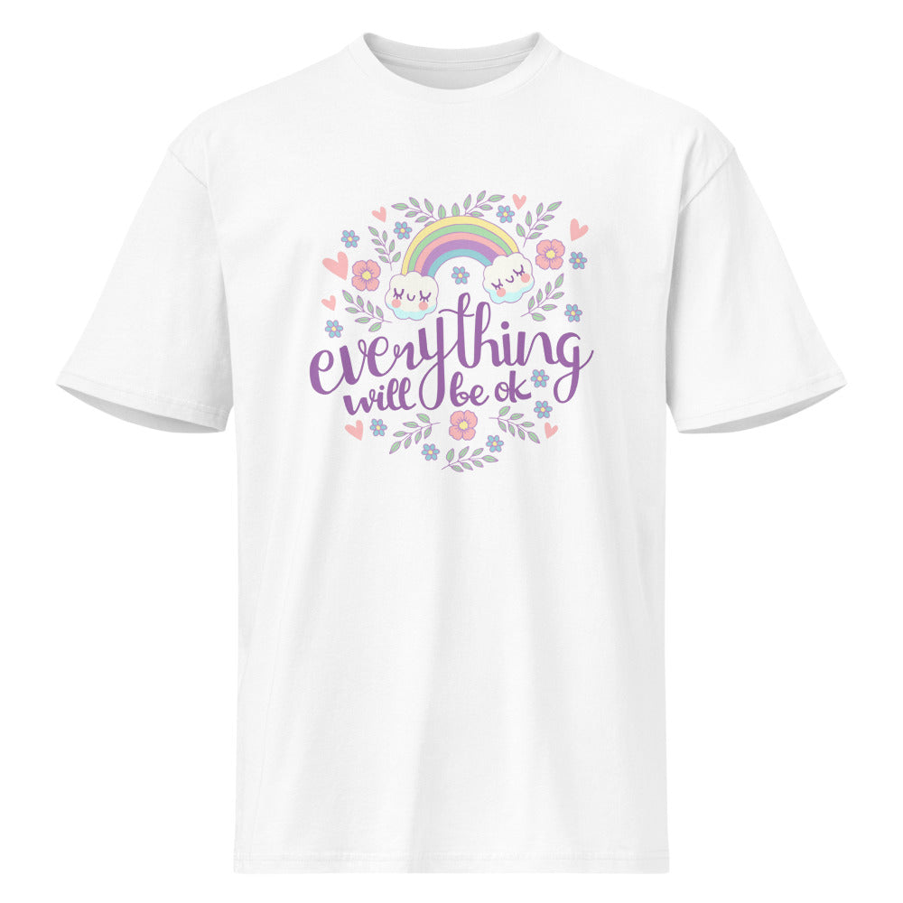 Rainbow - Everything will be ok | Men's Premium Short Sleeve Tee | Cotton Heritage MC1082
