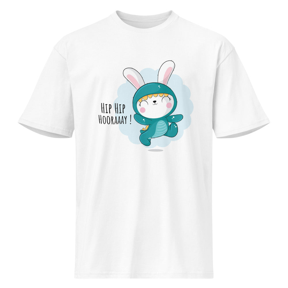 Green rabbit - HIP HIP HOORAAAY | Men's Premium Short Sleeve Tee | Cotton Heritage MC1082