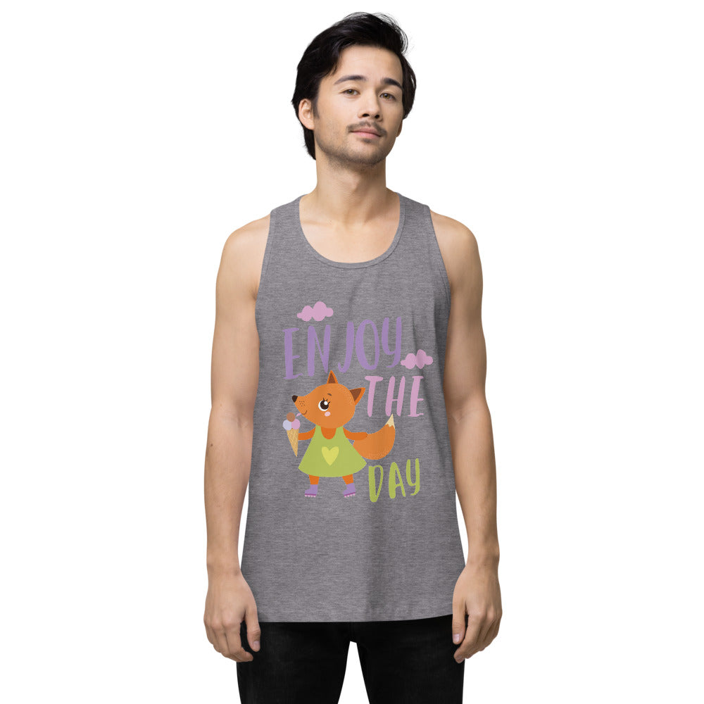 Orange fox - Ẹnoy the day | Men's Premium Tank Top | Cotton Heritage MC1790