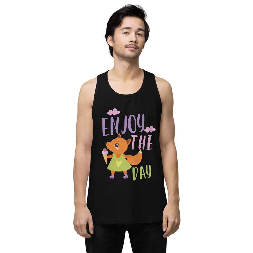 Orange fox - Ẹnoy the day | Men's Premium Tank Top | Cotton Heritage MC1790
