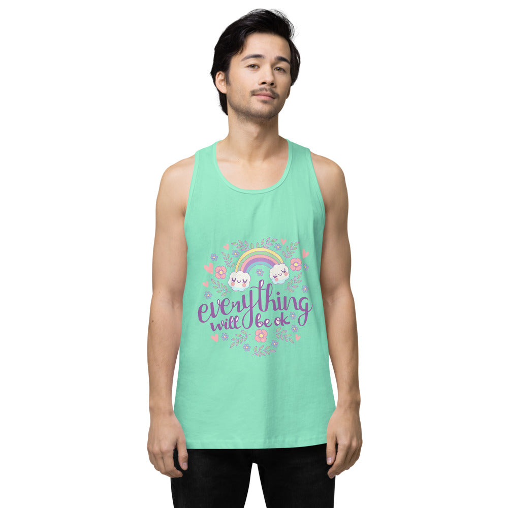 Rainbow - Everything will be ok | Men's Premium Tank Top | Cotton Heritage MC1790
