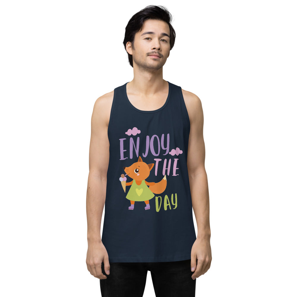 Orange fox - Ẹnoy the day | Men's Premium Tank Top | Cotton Heritage MC1790
