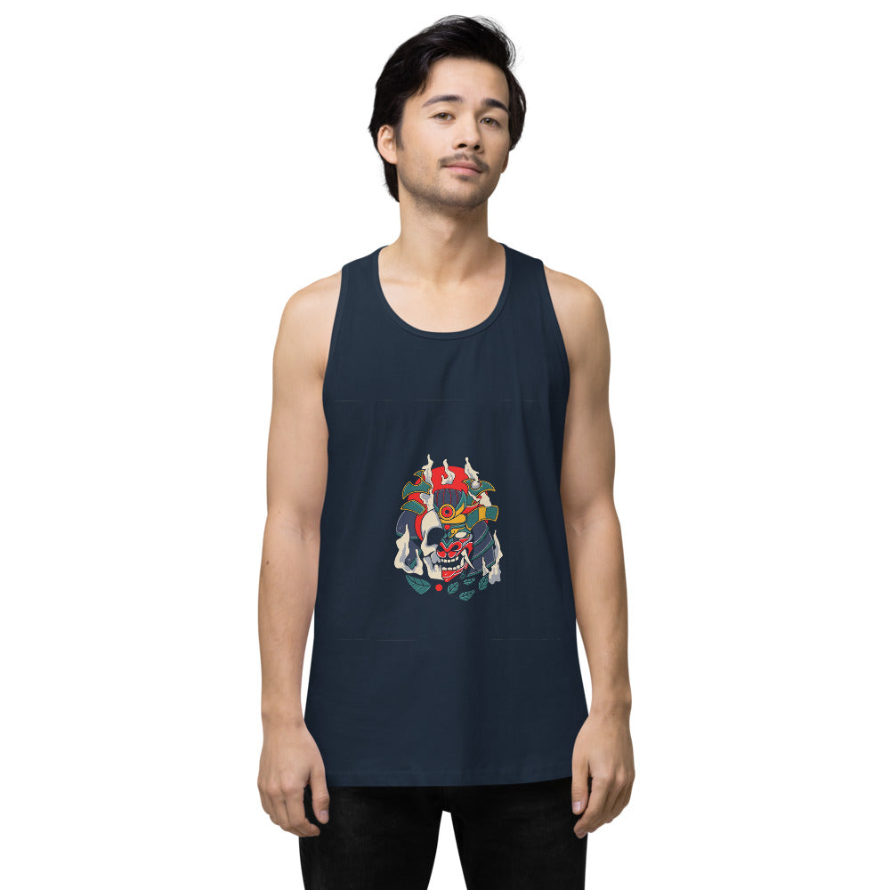 Samurai skull | Men's Premium Tank Top | Cotton Heritage MC1790