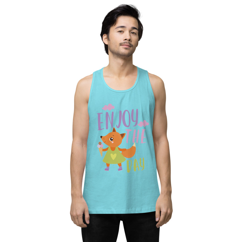 Orange fox - Ẹnoy the day | Men's Premium Tank Top | Cotton Heritage MC1790