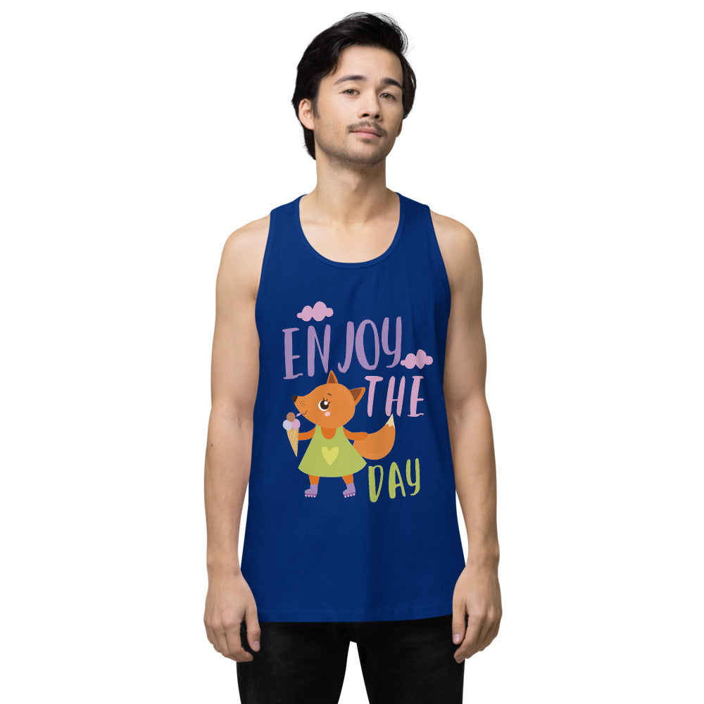 Orange fox - Ẹnoy the day | Men's Premium Tank Top | Cotton Heritage MC1790