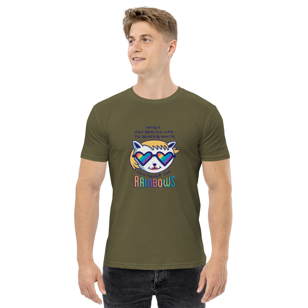 When you reduce life to block & white - you never see rainbows | Men's Staple T-Shirt | AS Colour 5001