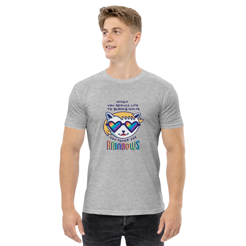When you reduce life to block & white - you never see rainbows | Men's Staple T-Shirt | AS Colour 5001