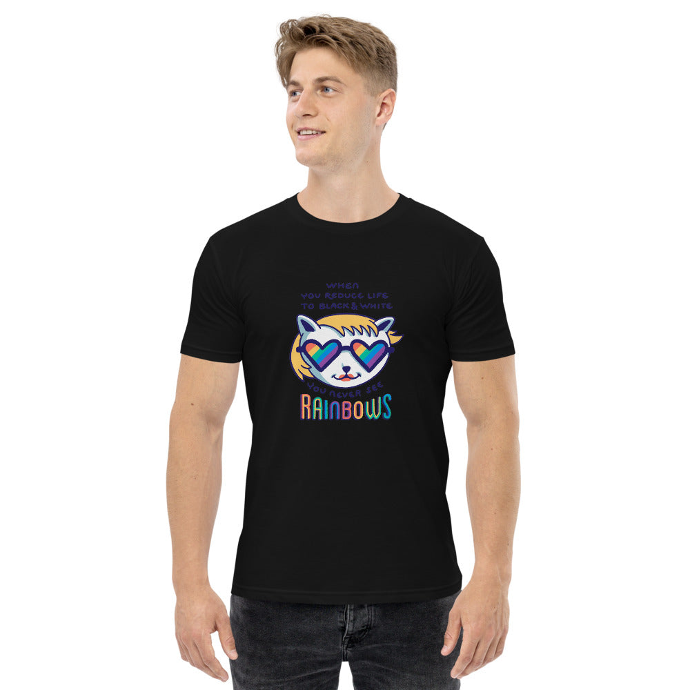 When you reduce life to block & white - you never see rainbows | Men's Staple T-Shirt | AS Colour 5001