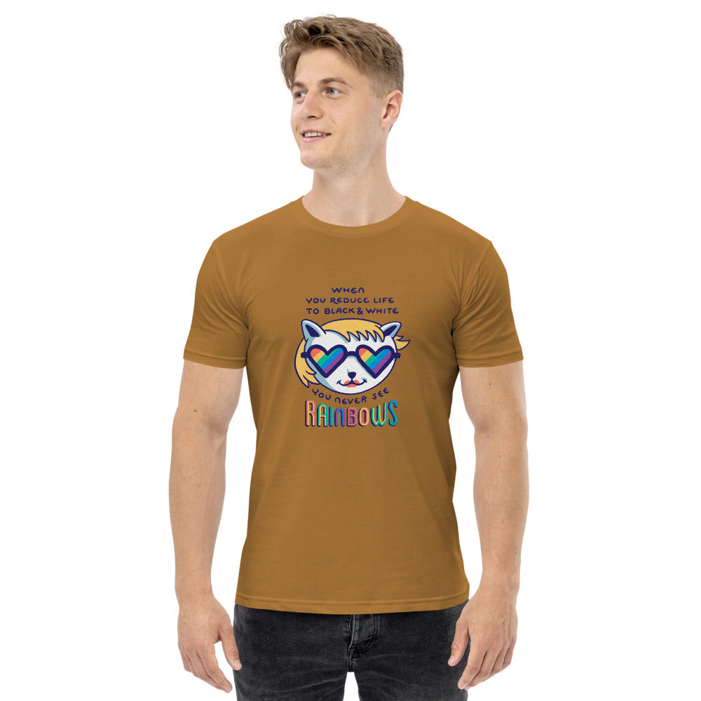 When you reduce life to block & white - you never see rainbows | Men's Staple T-Shirt | AS Colour 5001