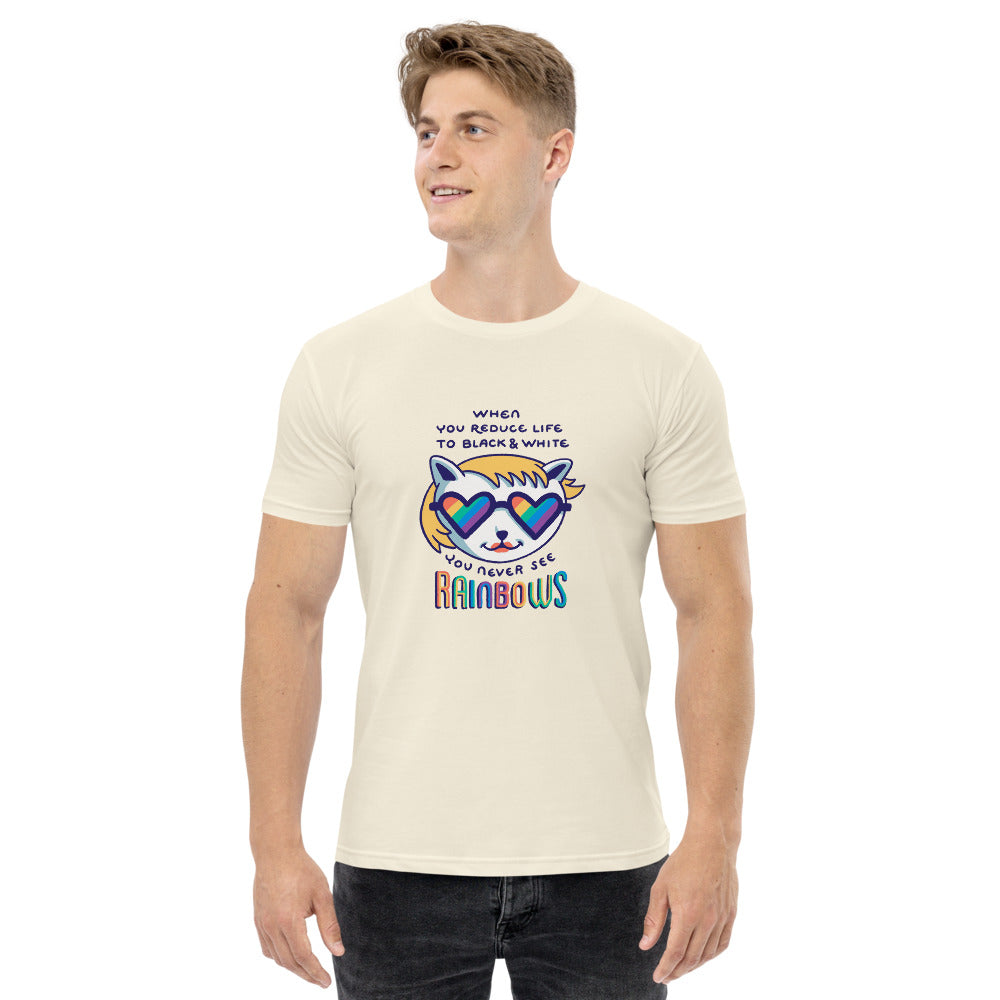 When you reduce life to block & white - you never see rainbows | Men's Staple T-Shirt | AS Colour 5001
