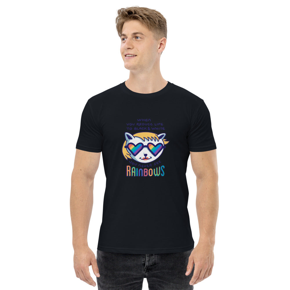 When you reduce life to block & white - you never see rainbows | Men's Staple T-Shirt | AS Colour 5001