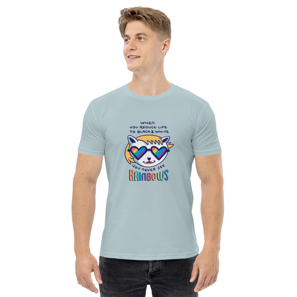 When you reduce life to block & white - you never see rainbows | Men's Staple T-Shirt | AS Colour 5001