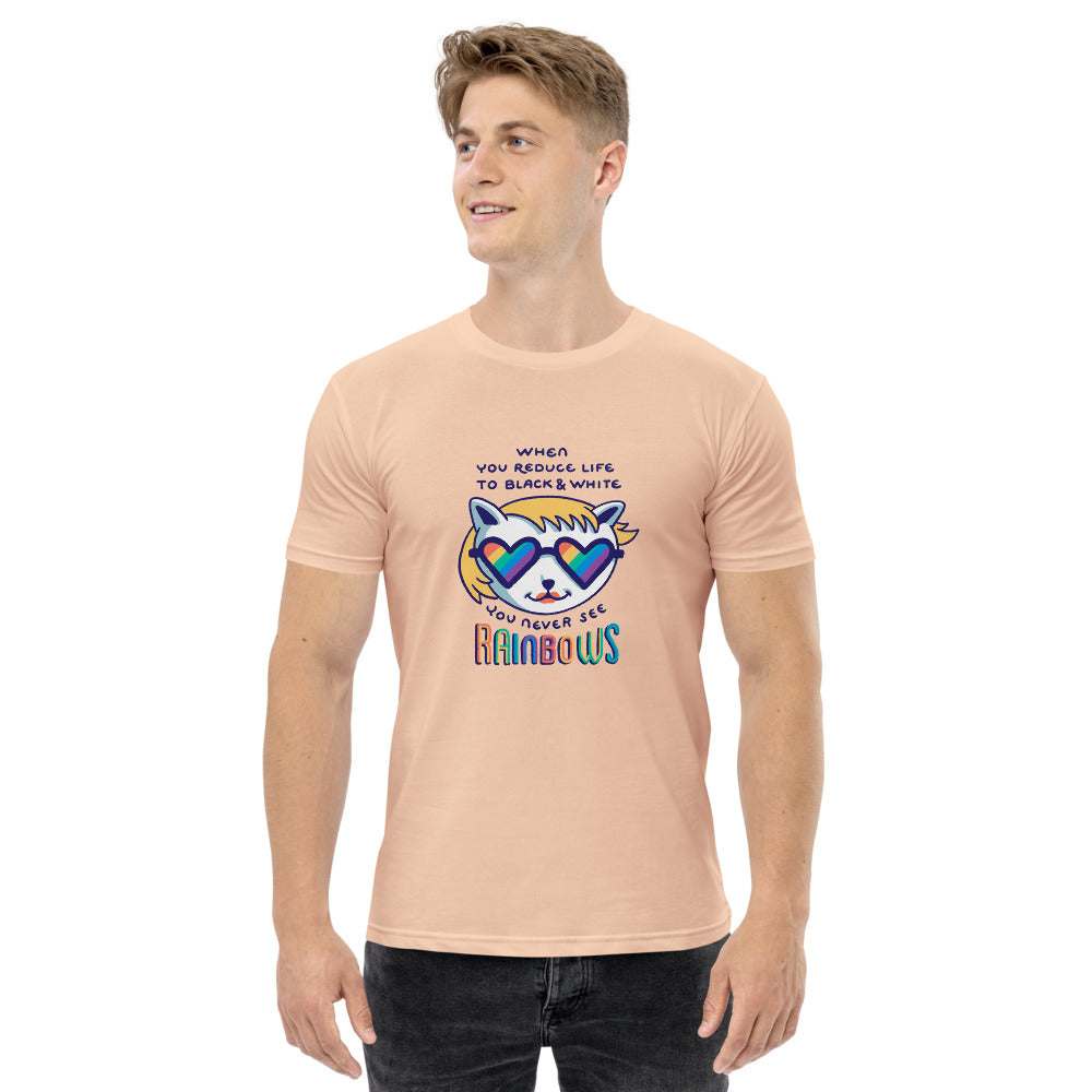 When you reduce life to block & white - you never see rainbows | Men's Staple T-Shirt | AS Colour 5001