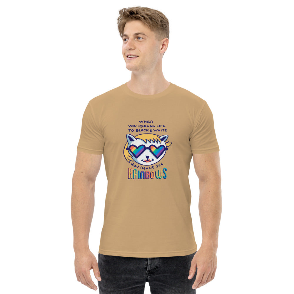 When you reduce life to block & white - you never see rainbows | Men's Staple T-Shirt | AS Colour 5001