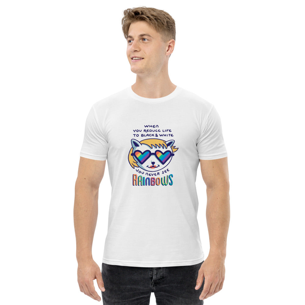 When you reduce life to block & white - you never see rainbows | Men's Staple T-Shirt | AS Colour 5001