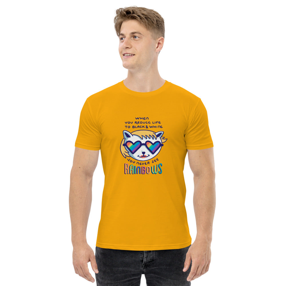When you reduce life to block & white - you never see rainbows | Men's Staple T-Shirt | AS Colour 5001
