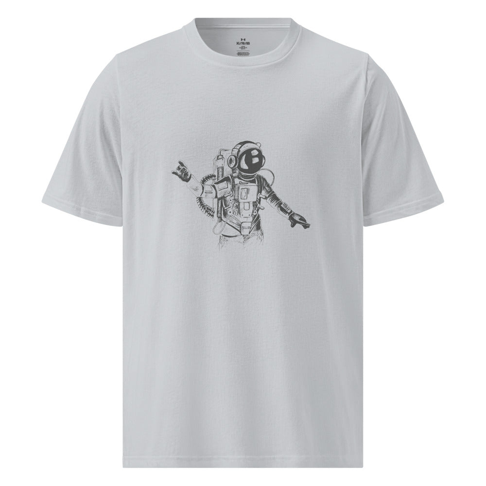 Black & white space travel man | Men's Under Armour Athletic T-Shirt | 1383264